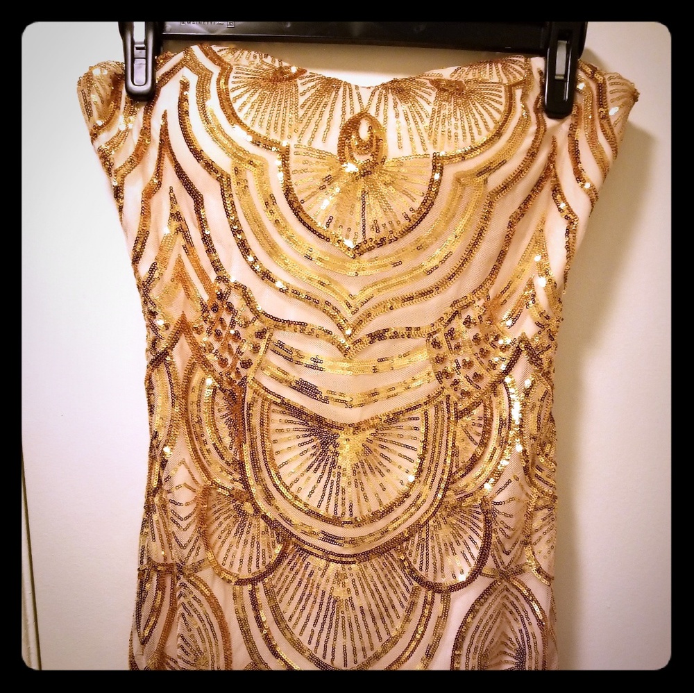 Gold Art Deco Sequined Gown